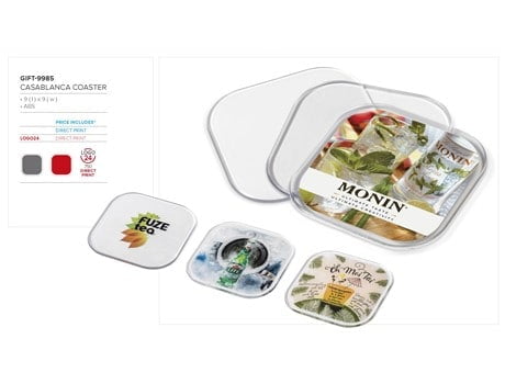 4 Piece Slate Coaster Set Promotional Giveaways 32
