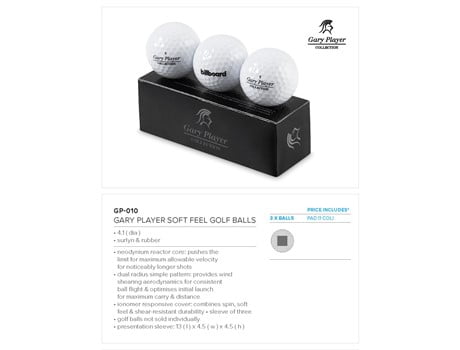 Gary Player Soft Feel Golf Balls (Set Of 3) Giftsets