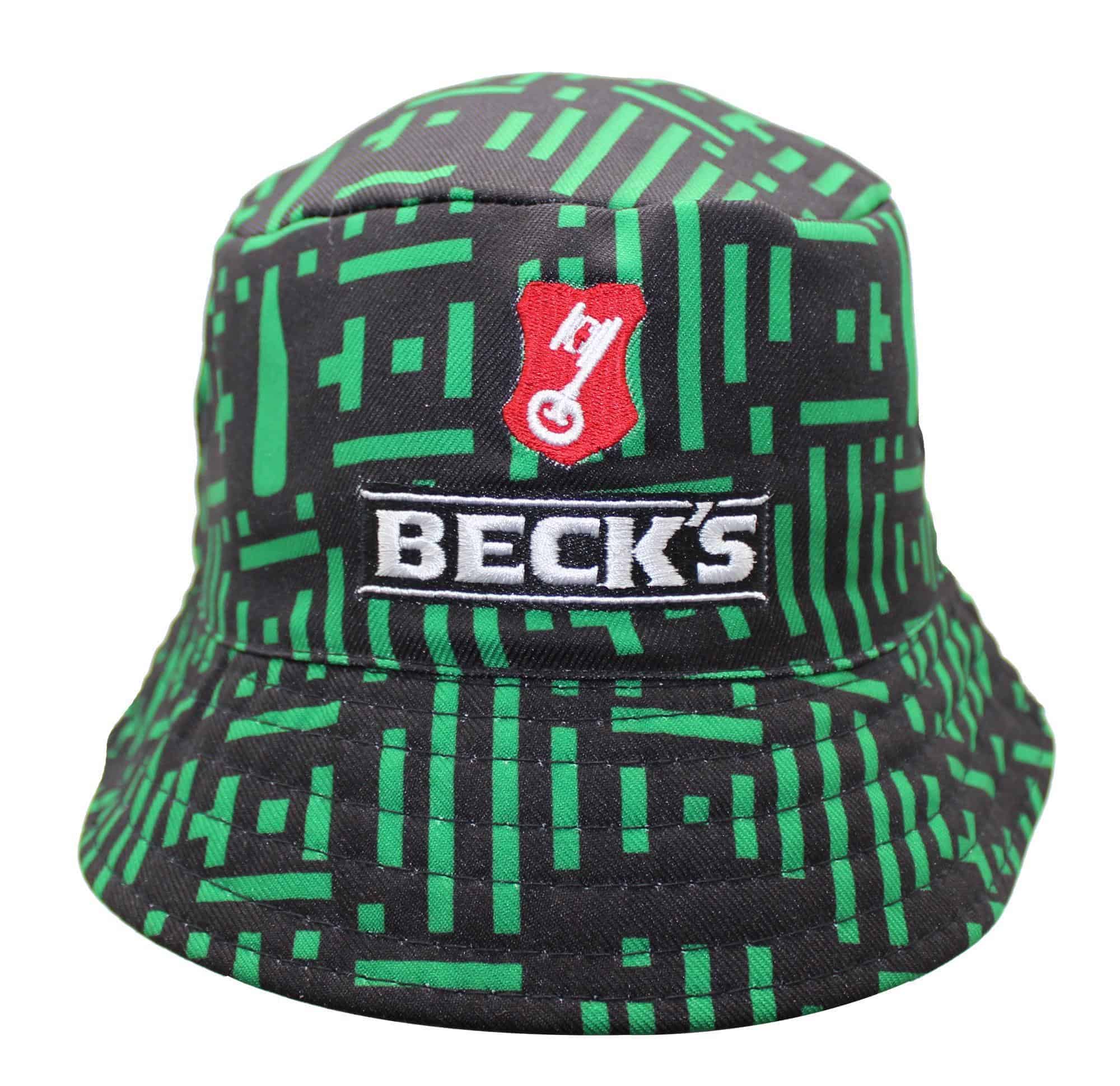 Becks Sublimated Bucket Hats Headwear and Accessories