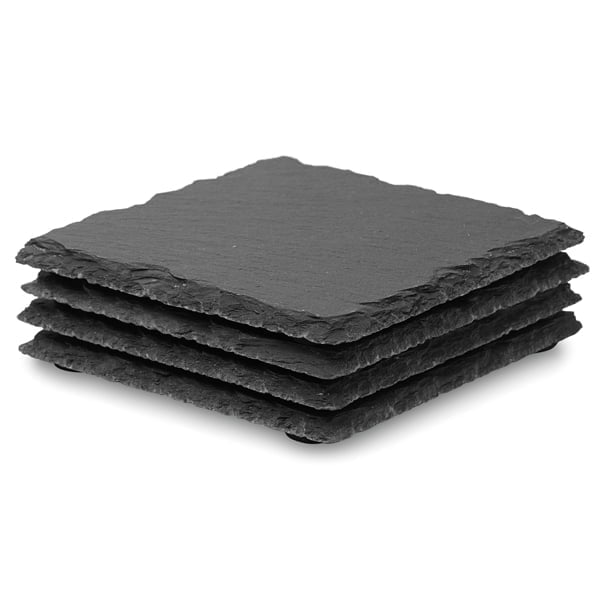 4 Piece Slate Coaster Set Promotional Giveaways 4