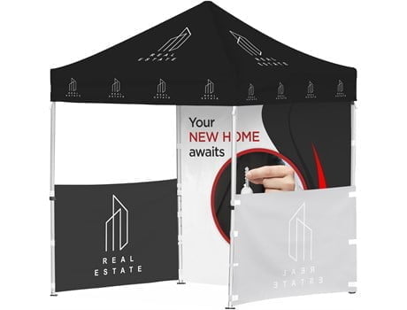 Ovation Gazebo 2m x 2m Petite Frame – 2 Half-Wall Skins – 1 Full-Wall Skin Ovation Gazebo 2m x 2m Petite Frame – 2 Half-Wall Skins – 1 Full-Wall Skin Branded Displays 2