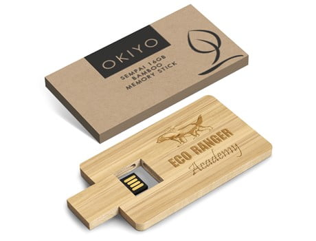 Okiyo Sempai 16GB Bamboo Memory Stick Eco-friendly Products