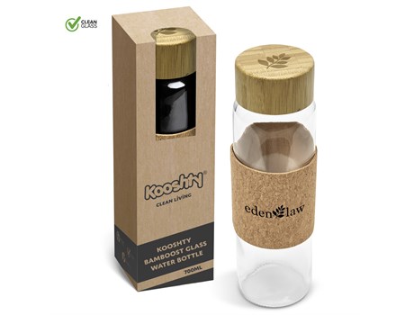 Kooshty Clear Bamboost Glass Water Bottle Drinkware 3