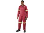 Trade Polycotton Conti Suit – Reflective Arms & Legs – Yellow Tape Workwear and Hospitality