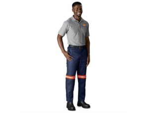 Trade Polycotton Pants – Reflective Legs – Orange Tape Workwear and Hospitality