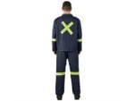 Vintage 100% Cotton Denim Conti Suit – Reflective Arms, Legs & Back – Yellow Tape Workwear and Hospitality