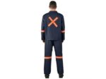 Vintage 100% Cotton Denim Conti Suit – Reflective Arms, Legs & Back – Orange Tape Workwear and Hospitality