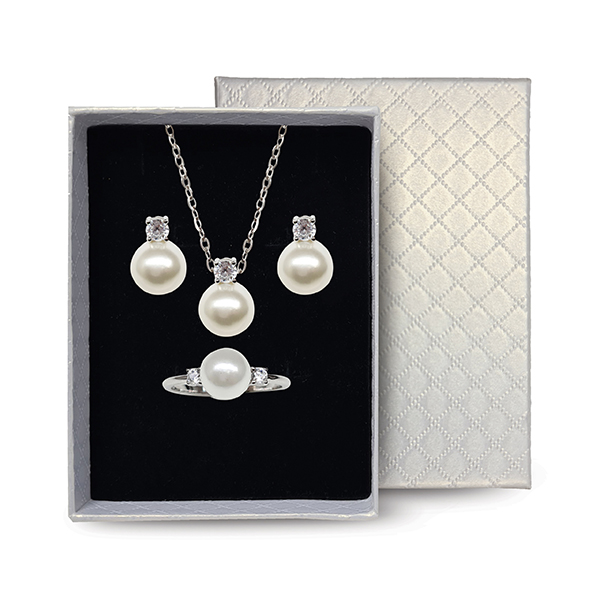 Sterling Silver Pearl Jewellery Set Headwear and Accessories