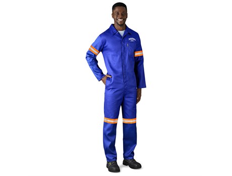 Safety Polycotton Boiler Suit – Reflective Arms & Legs – Orange Tape Kitchen and Home Living