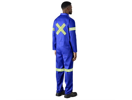 Safety Polycotton Boiler Suit – Reflective Arms Legs & Back – Yellow Tape Advertising Display Items