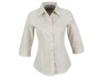 Ladies 3/4 Sleeve Manhattan Striped Shirt  – Khaki Lounge Shirts and Blouses