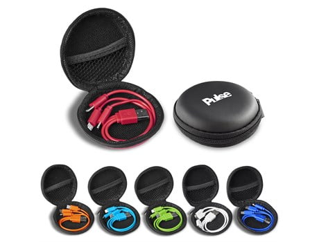 Sammy Tri-Cable in EVA Case Set Corporate Gifting
