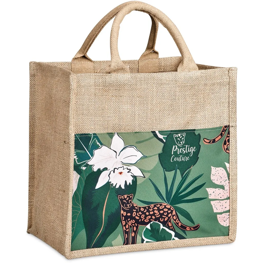 Branded Okiyo Nuri Sublimated Pocket Jute Tote Fancy Inc ZA