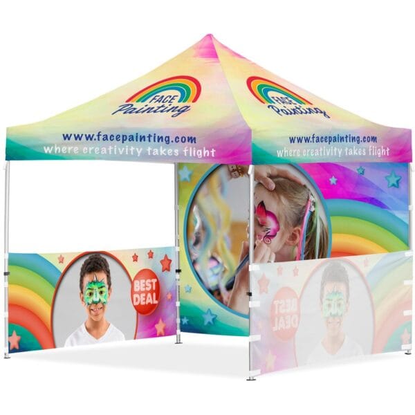 Coated Steel Sublimated Gazebo 3 x 3m – 2 Half-Wall Skins – 1 Full-Wall Skin Advertising Display Items 3