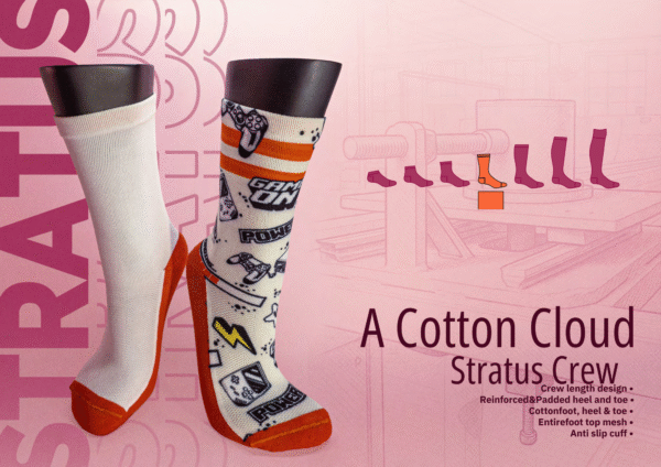 Cotton Cloud Stratus Crew Custom Socks 3
