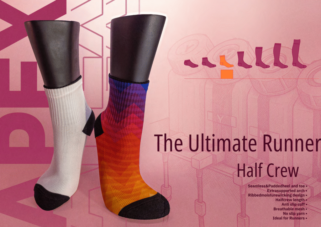 Ultimate Runner Half Crew Custom Socks