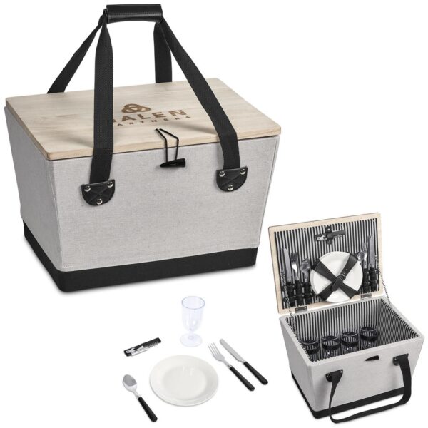 Serendipio Willow 4-Person Picnic Basket Beach and Outdoor Items 3