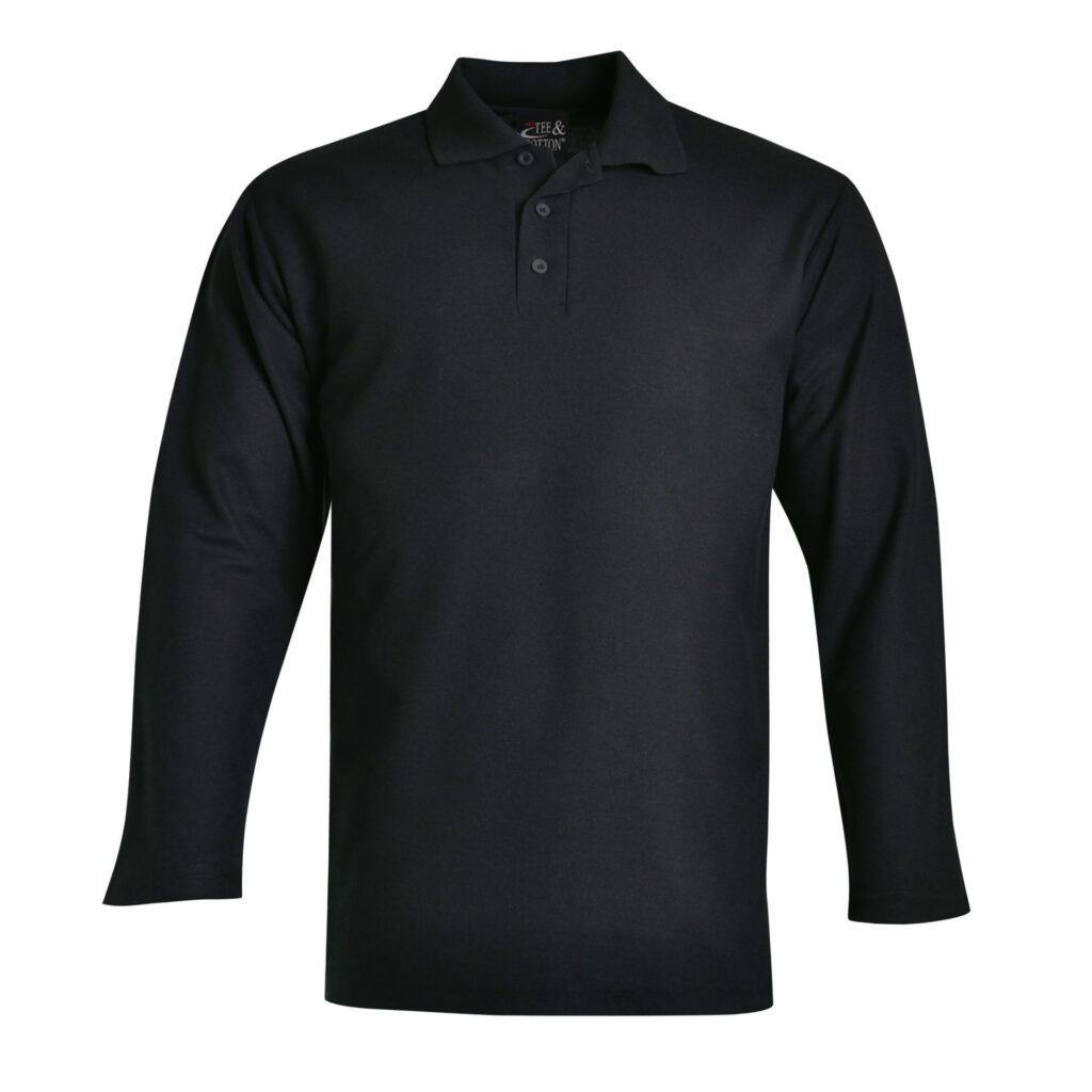 Long Sleeve Pique Knit Polo GOLF SHIRTS