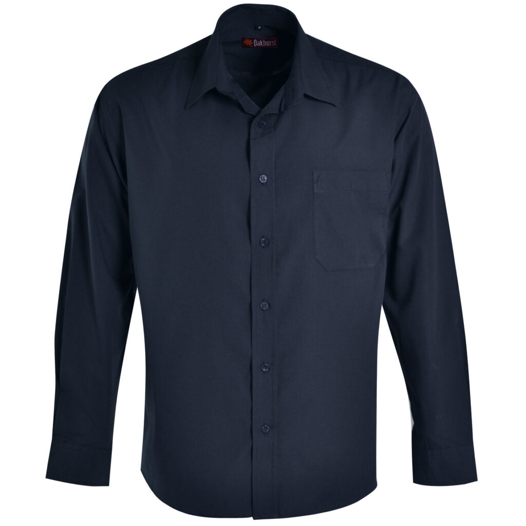 Icon Woven Shirt Long Sleeve – Navy ON SALE
