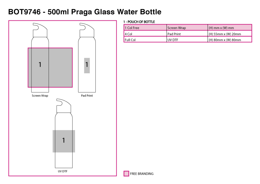 500ml Praga Glass Water Bottle 500ml Praga Glass Water Bottle Glass Drinkware 6