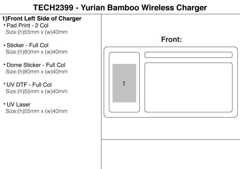 Yurian Bamboo Wireless Charger Yurian Bamboo Wireless Charger Corporate Gifting 3