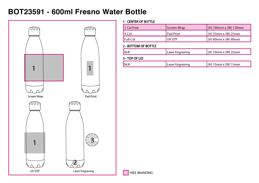 600ml Fresno Water Bottle 600ml Fresno Water Bottle Gifts under R100 6