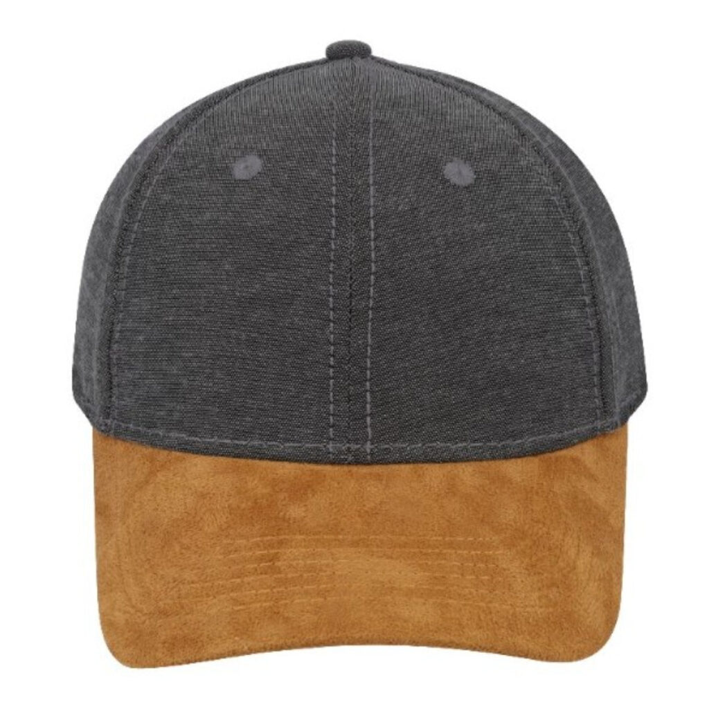 Chambray/Suede 6 Panel Cap Corporate Clothing