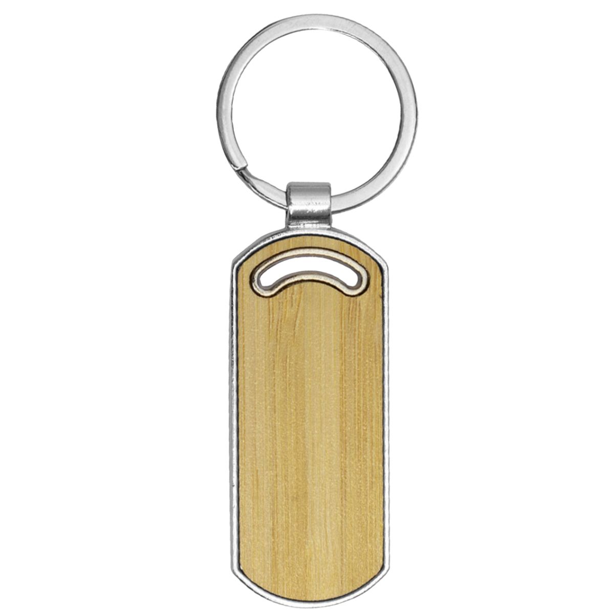 Ugo Oval Metal Bamboo Keyring Ugo Oval Metal Bamboo Keyring Corporate Gifting 2