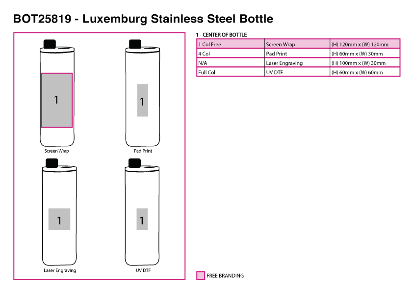 Luxemburg Stainless Steel Bottle Luxemburg Stainless Steel Bottle Corporate Gifting 3