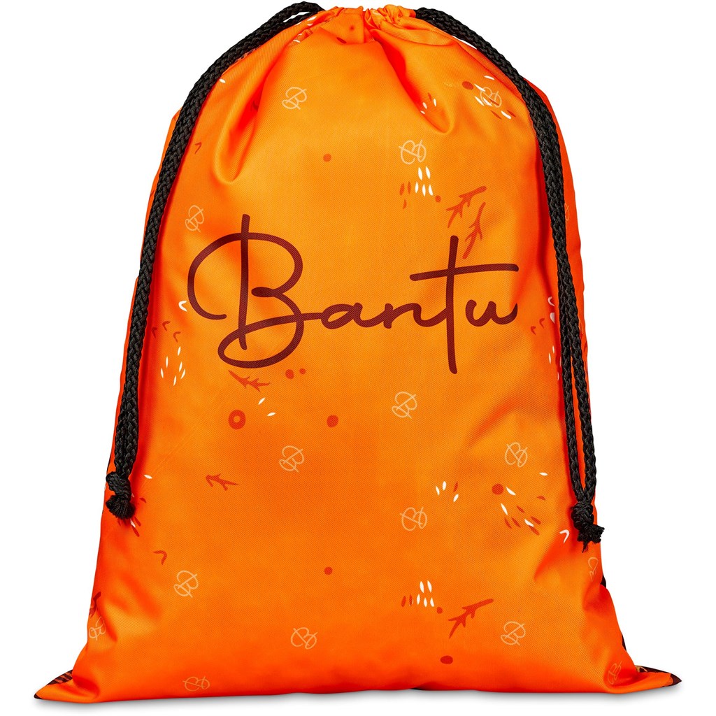 Pre-Printed Sample Hoppla Benguela Jumbo Polyester Drawstring Pouch Corporate Gifting