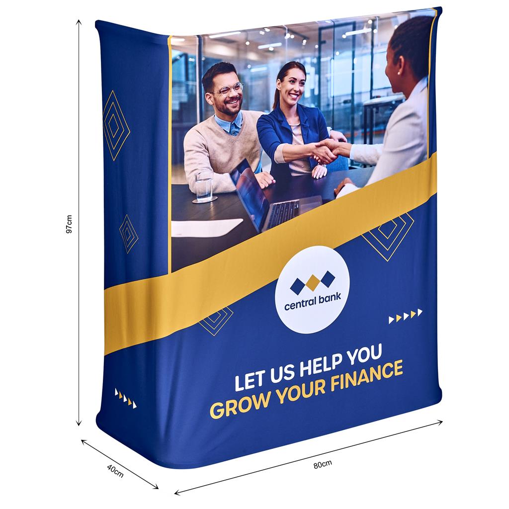 Pop-Up Hydraulic Fabric Counter Skin Branded Displays
