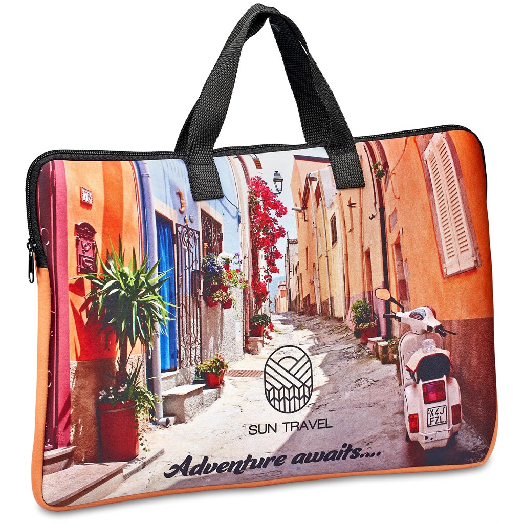 Pre-Printed Sample Hoppla Cloud Neoprene Laptop Sleeve with Handles – 15 -16 inch Corporate Gifting