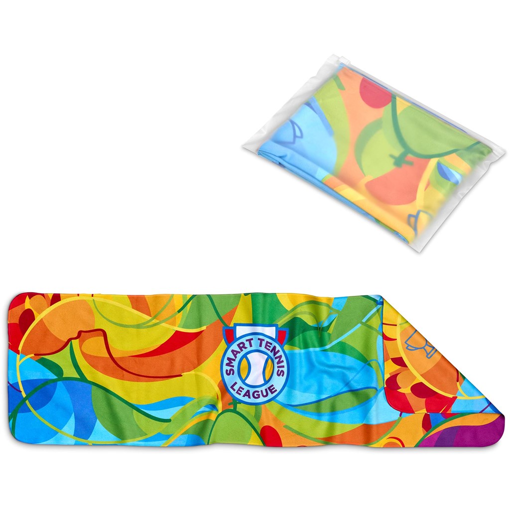 Pre-Printed Sample Hoppla Relay Sports Towel – Double-Sided Branding Corporate Gifting