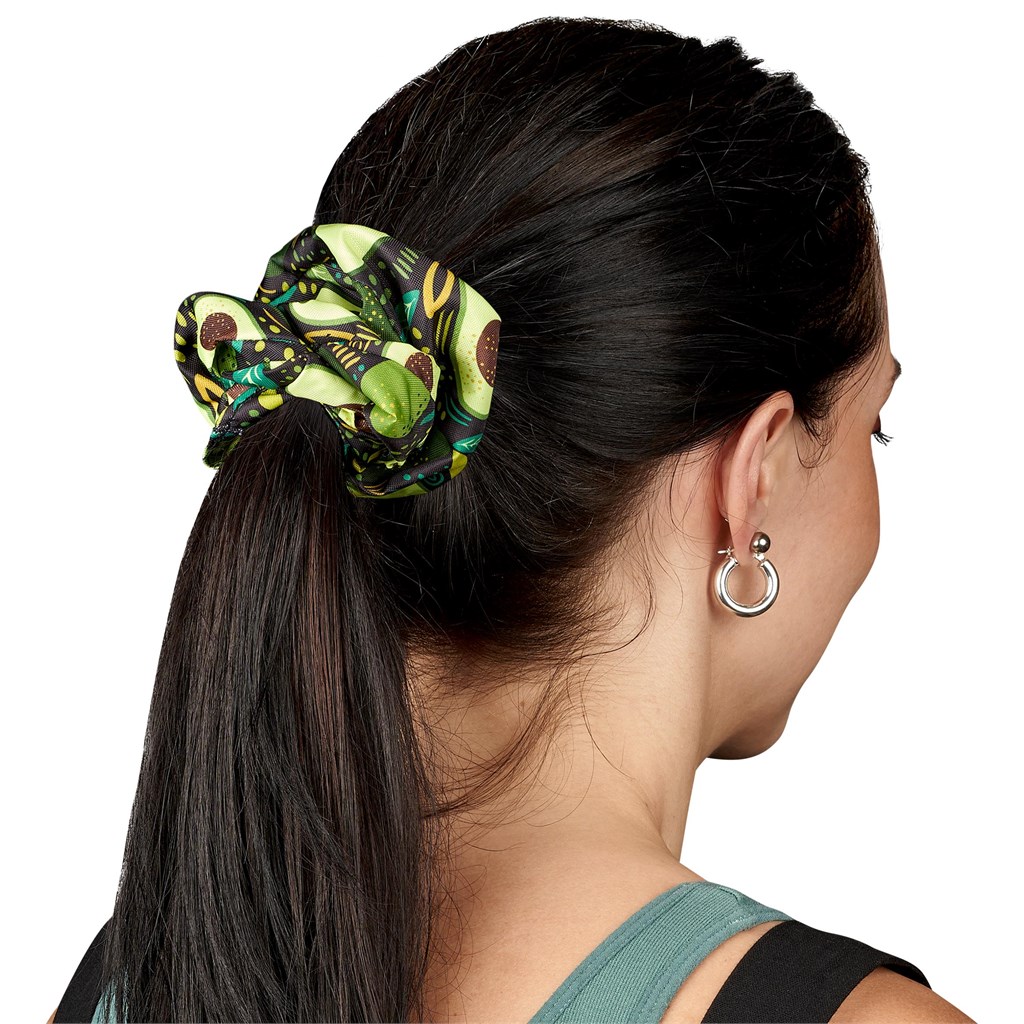 Pre-Production Sample Hoppla Botanic Polyester Hair Scrunchie Corporate Gifting