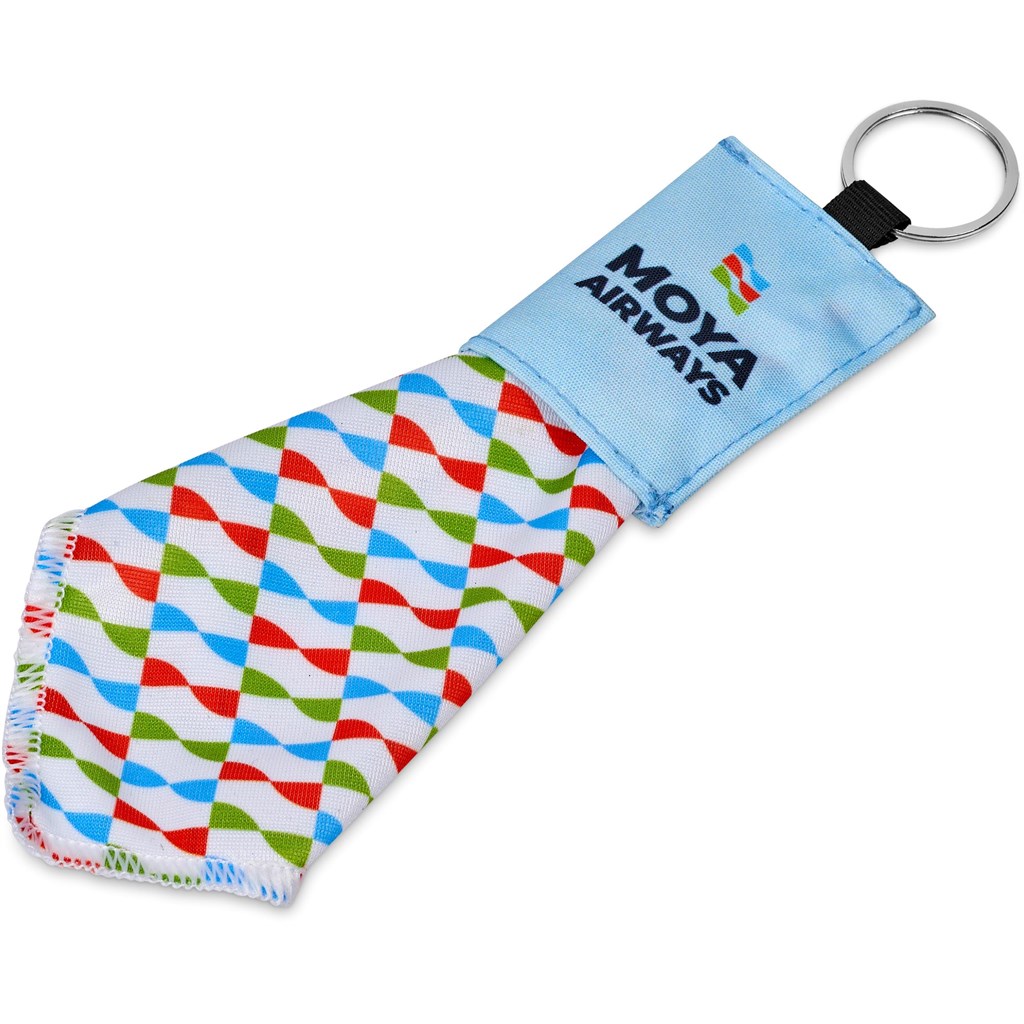 Pre-Production Sample Hoppla Aquila Polyester Keyring Pouch with Cleaning Cloth Corporate Gifting