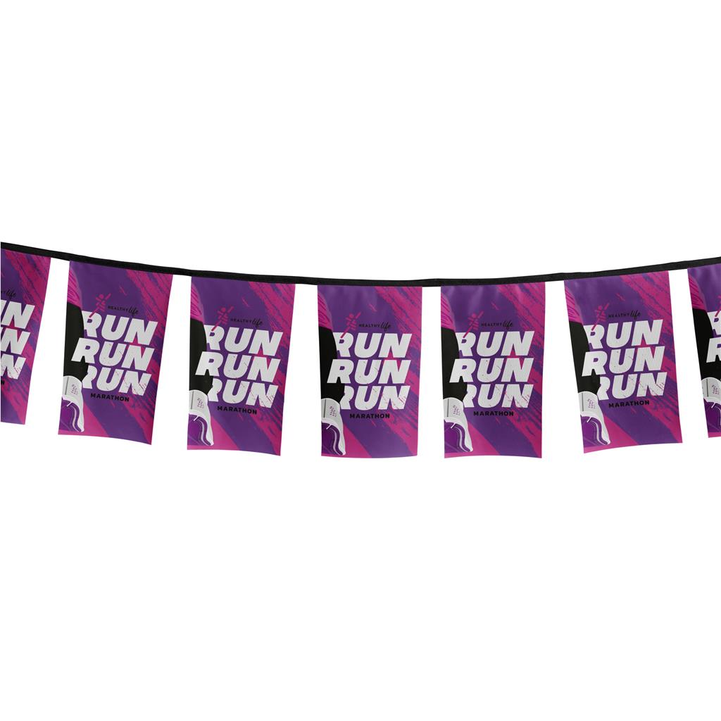 Sublimated Single-Sided Polyester Rectangle Bunting – 10m Display Accessories